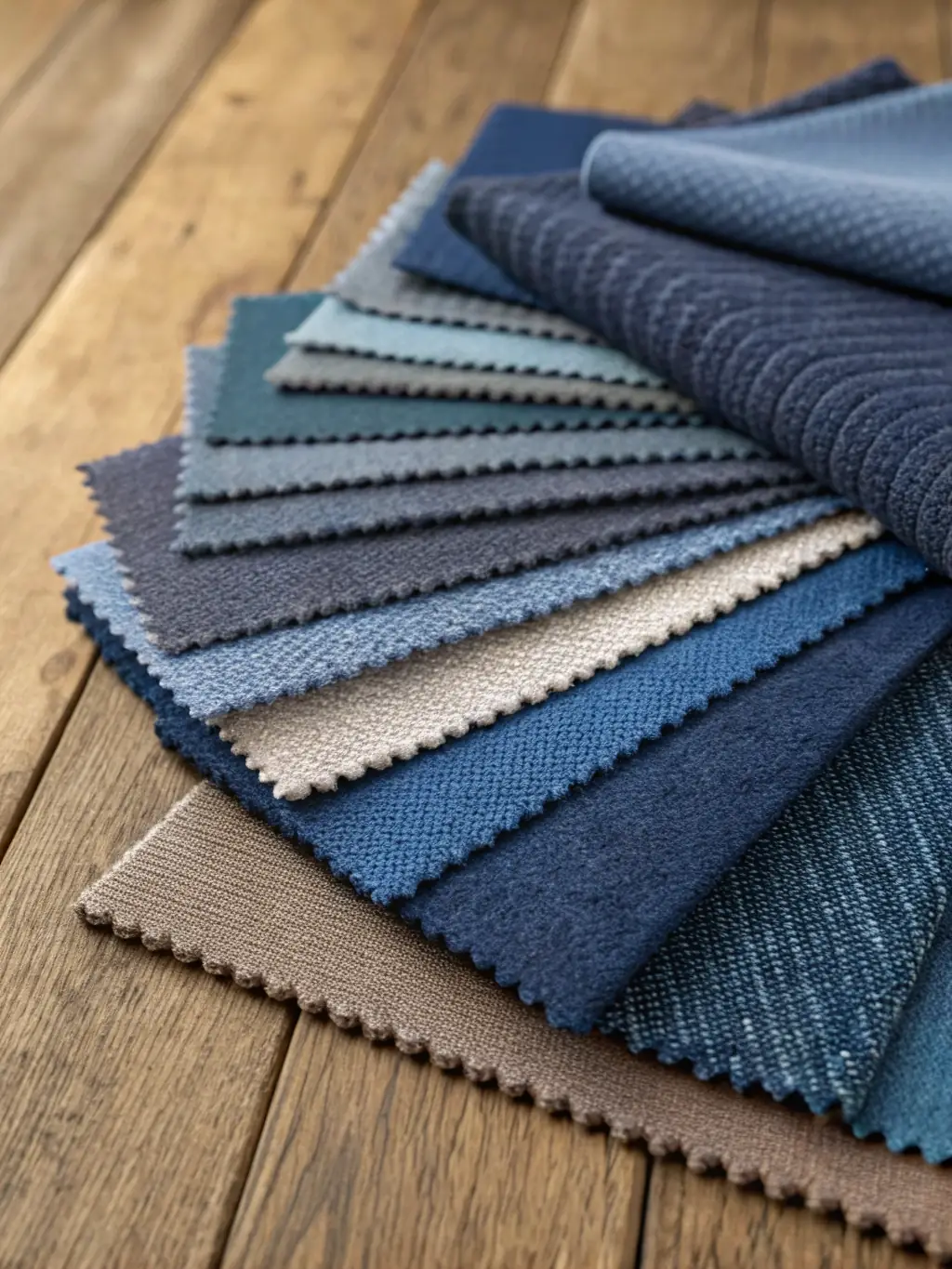 A close-up shot of luxurious fabric swatches and paint samples, representing the bespoke design choices offered by Art Smart London.